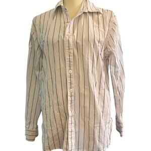Dunst Studio Informal Boyfriend Shirt White Black Stripe Cotton, Unisex XS
